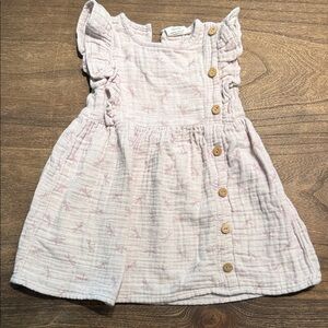 Adorable Pink Kids Dress with Wooden Buttons